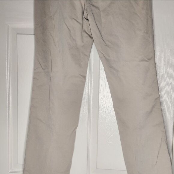 Banana Republic 8P TheLoganFit Full Length Cream Pockets Cotton Zip Women Pants - Picture 9 of 9